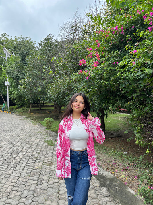 Pink Porcelain Print Shirt