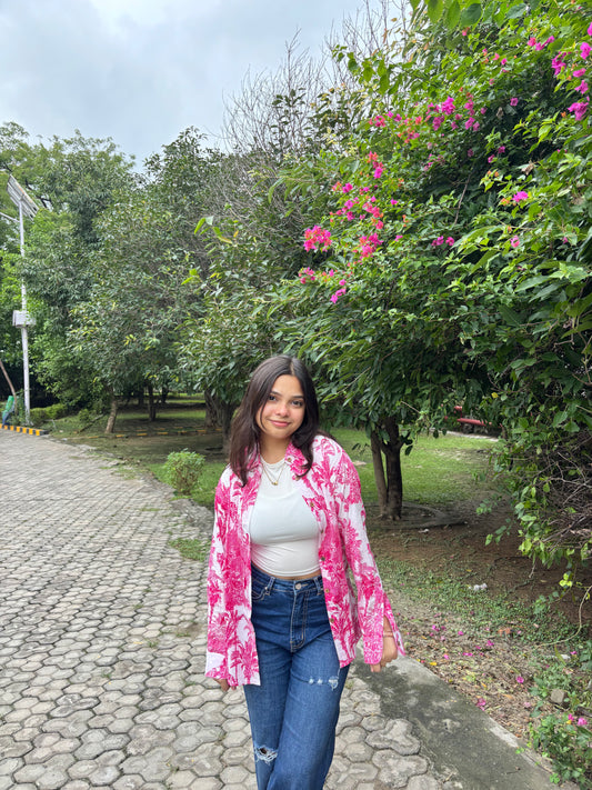 Pink Porcelain Print Shirt